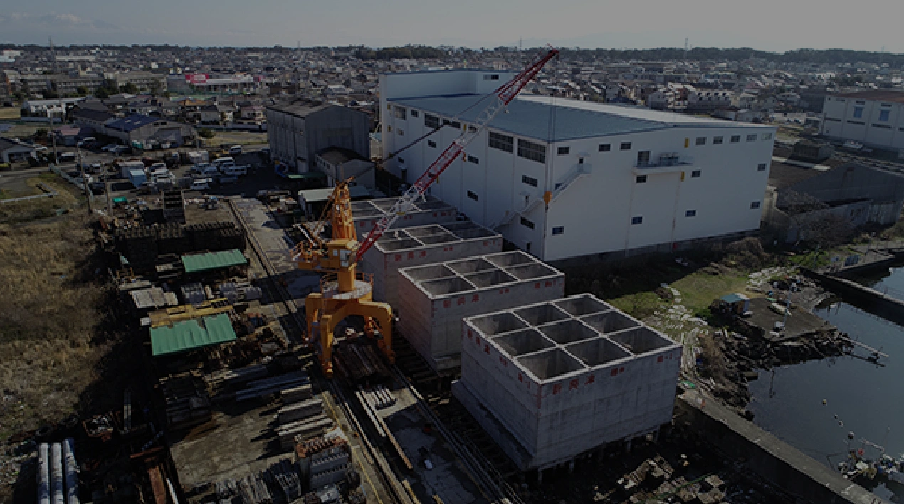 ケーソンヤード製造施設の全景